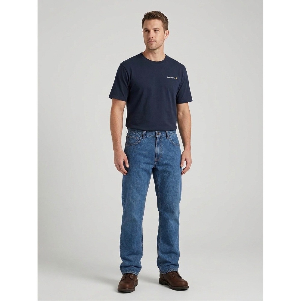 Carhartt Relaxed Fit Jeans Mens 34x30 Medium Wash Blue Denim Workwear